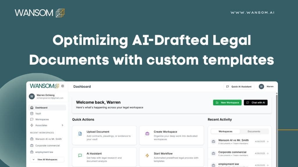 Optimizing AI-Drafted Legal Documents with Custom Templates